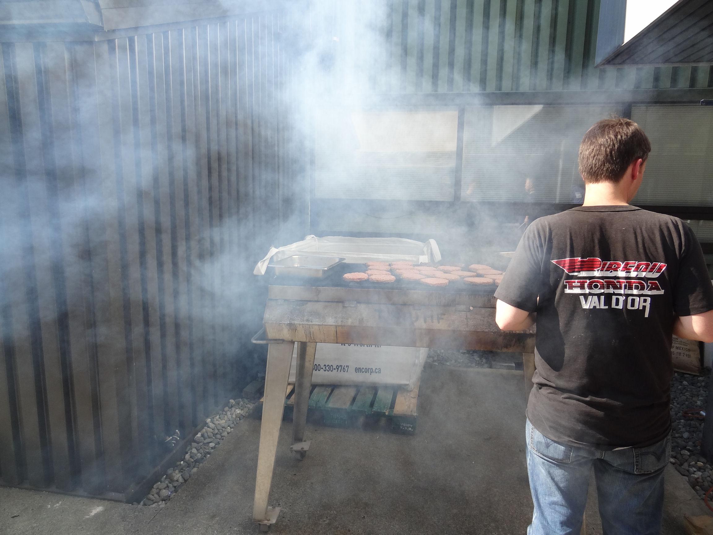 Barbecue of burgers